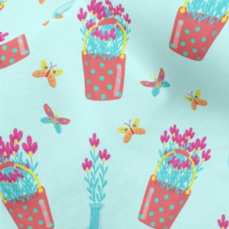 Pretty Flower Potted Plants Micro Fleece