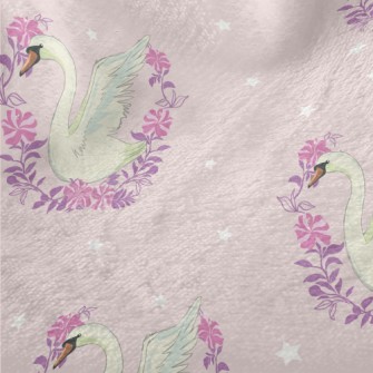 Beautiful Wreath Of Swans Minky