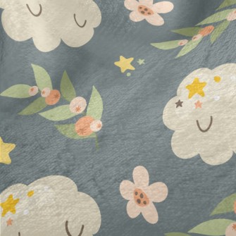 Shy Cloud Flowers Minky