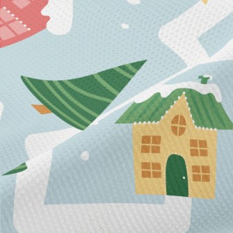 Cozy House In The Snow Piqué