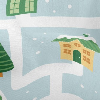 Cozy House In The Snow Lightweight Performance Linen