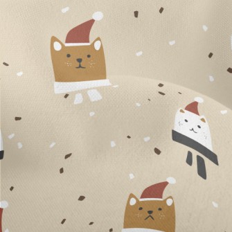 Sad Cat In Santa Hat Lightweight Performance Linen