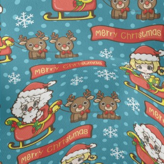 Christmas Girl Giving Gifts Lightweight Performance Linen