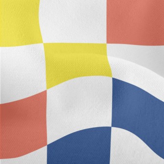 Colorful Arrangement Grid Lightweight Performance Linen