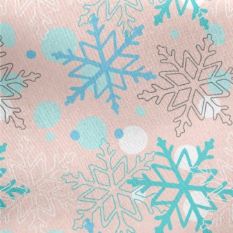 Christmas Snowflakes Jersey Backed Fleece