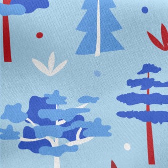Cool Forest Trees Jersey Backed Fleece