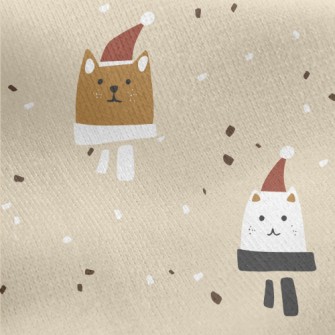 Sad Cat In Santa Hat Jersey Backed Fleece