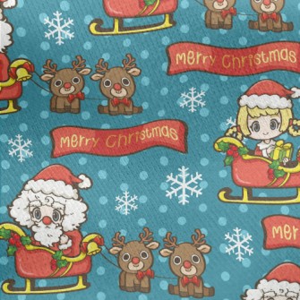Christmas Girl Giving Gifts Jersey Backed Fleece