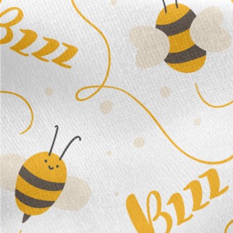 Cute Flying Bee Jersey Backed Fleece