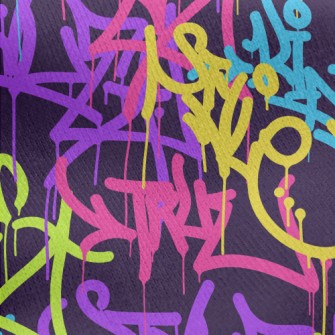 Casual Street Graffiti Jersey Backed Fleece