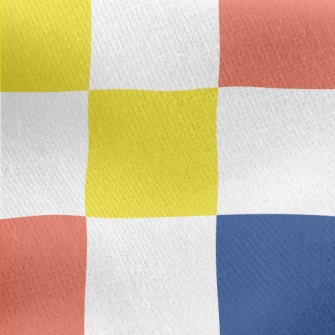 Colorful Arrangement Grid Jersey Backed Fleece