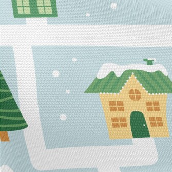 Cozy House In The Snow Pongee