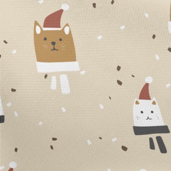 Sad Cat In Santa Hat Pongee