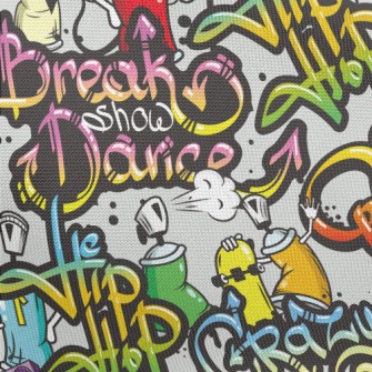 Hip Hop Personality Graffiti Pongee