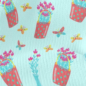Pretty Flower Potted Plants Stretch Jersey