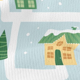 Cozy House In The Snow Stretch Jersey