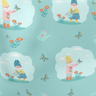 Gnome Planting Garden Lightweight Cotton Poplin