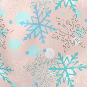 Christmas Snowflakes Lightweight Cotton Poplin