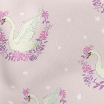 Beautiful Wreath Of Swans Lightweight Cotton Poplin