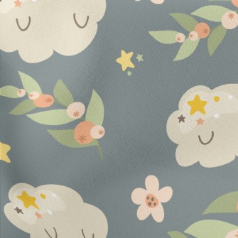 Shy Cloud Flowers Lightweight Cotton Poplin