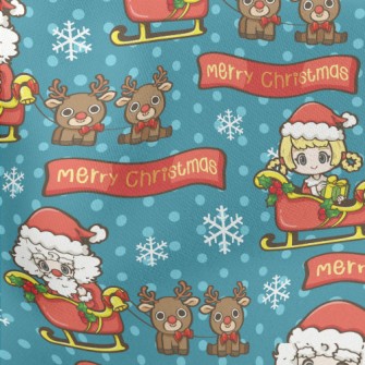 Christmas Girl Giving Gifts Lightweight Cotton Poplin