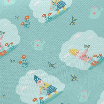Gnome Planting Garden Midweight Cotton Poplin