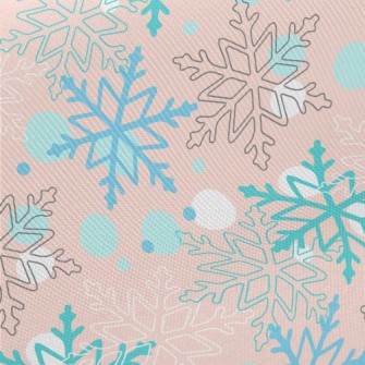 Christmas Snowflakes Midweight Cotton Poplin