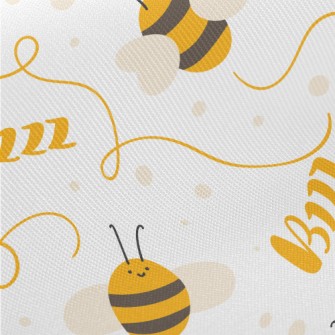 Cute Flying Bee Midweight Cotton Poplin