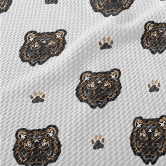 Black Tiger Face Doodle Birdseye Piqué