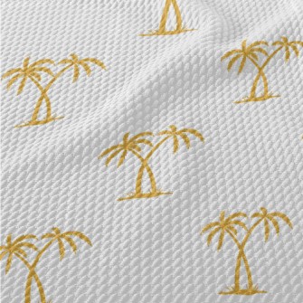 Golden Palm Trees Birdseye Piqué