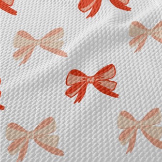 Cartoon Orange Bow Birdseye Piqué