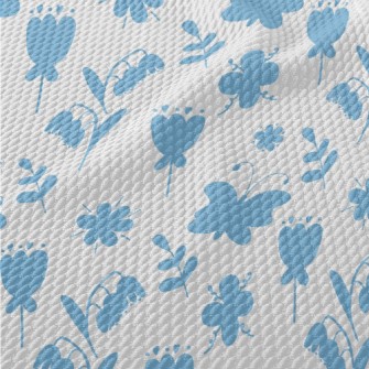 Blue Garden Silhouette Birdseye Piqué