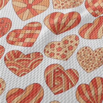 Cute Pattern Love Heart Birdseye Piqué