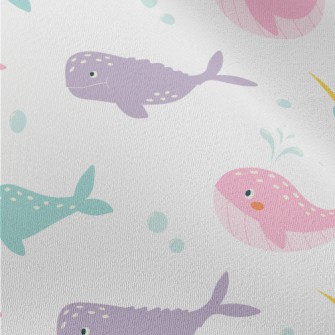Colorful Whales And Narwhals Chiffon