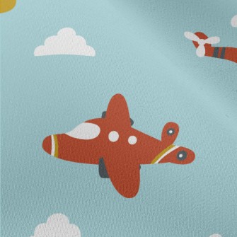 Cartoon Airplane Doodle Chiffon