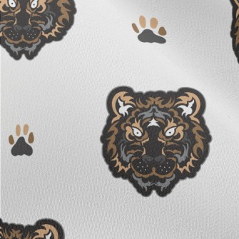 Black Tiger Face Doodle Chiffon