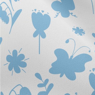 Blue Garden Silhouette Chiffon