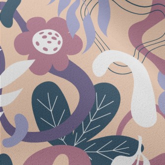 Hand Drawn Various Plants Chiffon