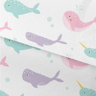 Colorful Whales And Narwhals Waterproof Oxford
