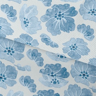 Blue Watercolor Flowers Waterproof Oxford