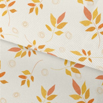 Hand Drawn Orange Leaves Waterproof Oxford
