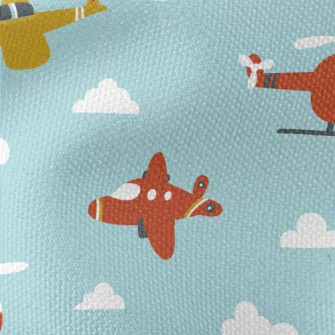 Cartoon Airplane Doodle Waterproof Canvas