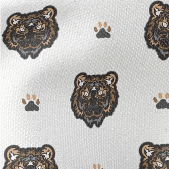 Black Tiger Face Doodle Waterproof Canvas