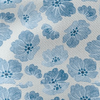 Blue Watercolor Flowers Waterproof Canvas