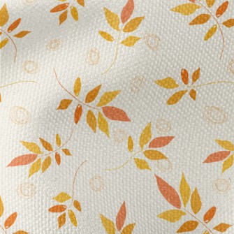Hand Drawn Orange Leaves Waterproof Canvas