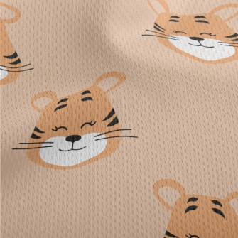 Happy Smiling Tiger Athletic Mesh Flat Back