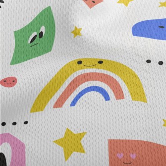 Cute Emoticon Graphics Athletic Mesh Flat Back