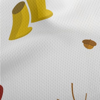 Autumn Maple Leaves And Umbrel Athletic Mesh Flat Back