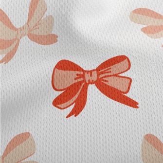 Cartoon Orange Bow Athletic Mesh Flat Back