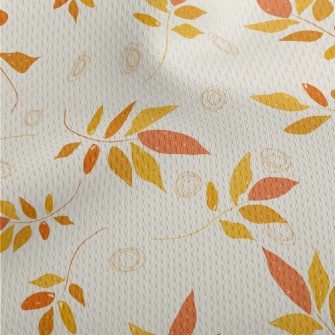 Hand Drawn Orange Leaves Athletic Mesh Flat Back